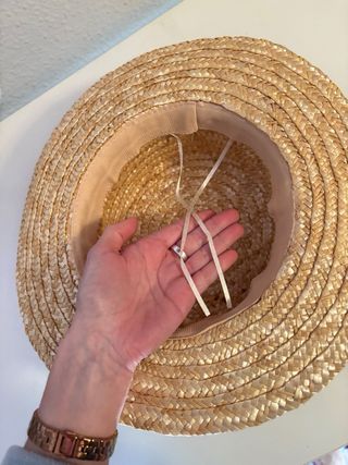 Sombrero paja trenzada con lazo negro