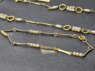 Conjunto collar y pulsera perlas