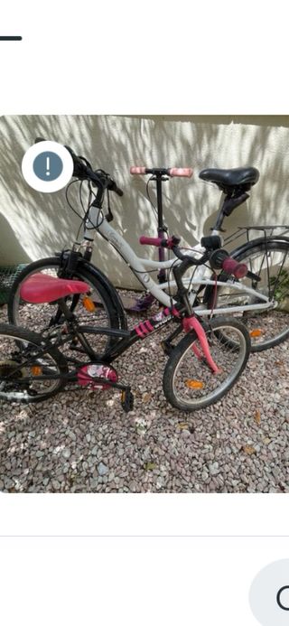 Bicicleta infantil rosa y negra