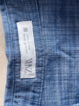 Camisa Zara holgada azul jaspeado