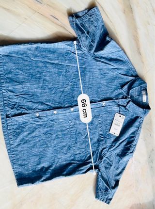 Camisa Zara holgada azul jaspeado