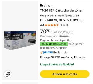 2x Tóner Negro Brother TN-241BK