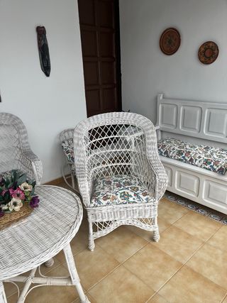 Set di 2 poltrone in rattan da giardino/terrazzo