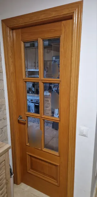 3 puertas completa de roble acristalada de 72