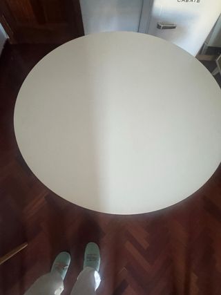 Mesa redonda madera y cristal