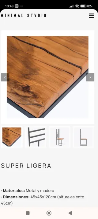 Silla Minimalista Metal y Madera minimal stvidio