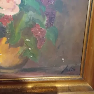 Dipinto antico vaso di fiori