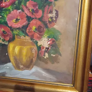 Dipinto antico vaso di fiori