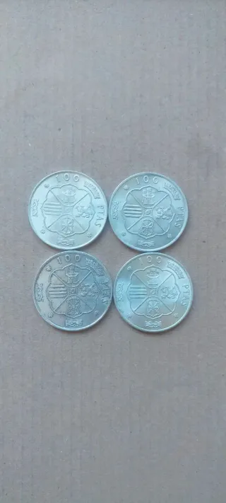 4 Monedas Plata Franco Caudillo España 1966