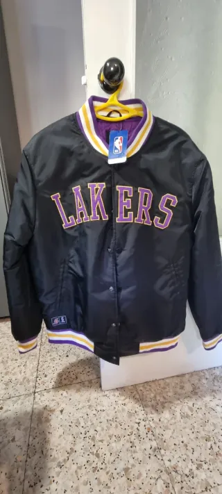 Chaqueta Bomber NBA Lakers Negra Morada