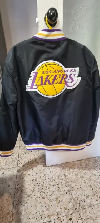 Chaqueta Bomber NBA Lakers Negra Morada
