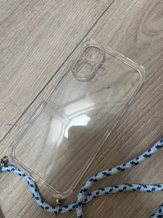 Custodia per iPhone 16 con corda blu 6.1"