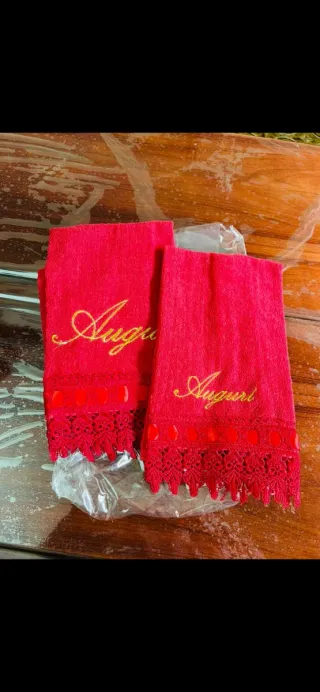 Coppia asciugamani natalizi Auguri