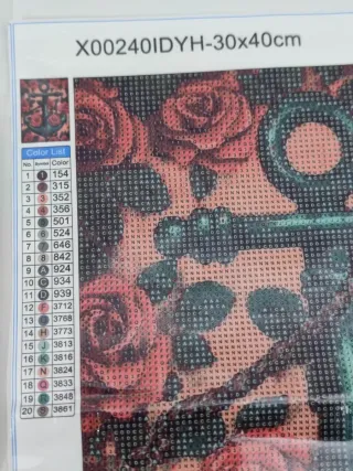 Kit Pintura Diamante Ancla y Rosas 30x40cm