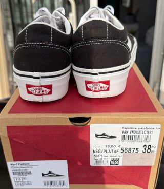 Vans Deportivas Plataforma Negra/Blanca