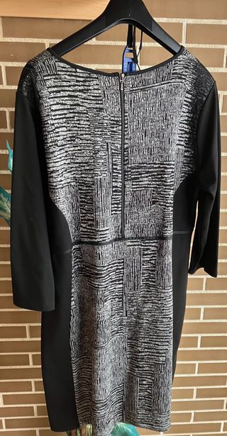 Vestido señora negro y gris