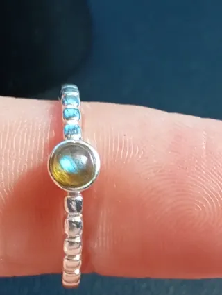 Anillo Plata Ley labradorita
