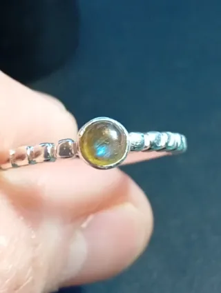 Anillo Plata Ley labradorita