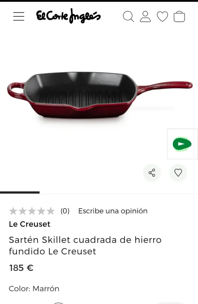 Sartén Le Creuset Hierro Fundido Cuadrada