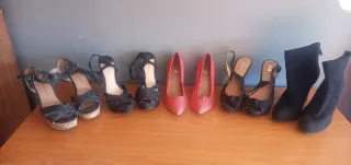 Lote de zapatos de tacón y botines