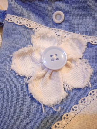 Bolso móvil vaquero con flor
