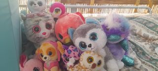 Lote Peluches Ty: Lobo, Flamenco,  Skye y mas