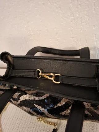 Borsa donna con paillettes zebrate