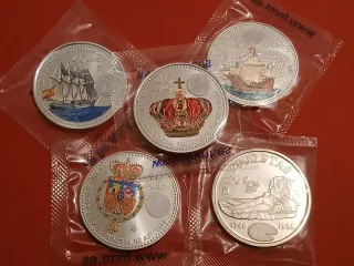 5 monedas conmemorativas plata 1996 y 2022-2024