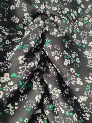 Blusa drapeada flores manga larga