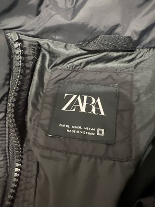 Abrigo acolchado negro Zara Hombre