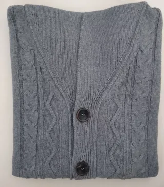 Talla 5 (XL) GENFINS. Cardigan Gris. Gran calidad