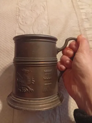 Set 3 boccali vintage in metallo