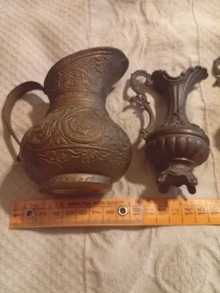 Set 3 vasetti vintage in metallo