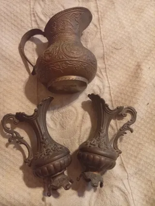 Set 3 vasetti vintage in metallo