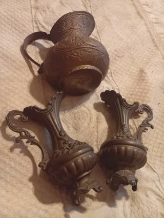 Set 3 vasetti vintage in metallo