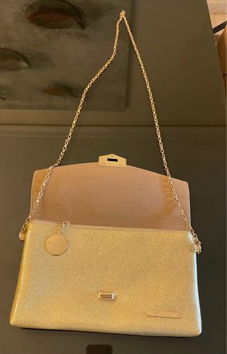 Bolso fiesta dorado Almatrichi plástico con cadena