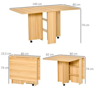 Mesa de Comedor Plegable con Ruedas Mesa Auxiliar