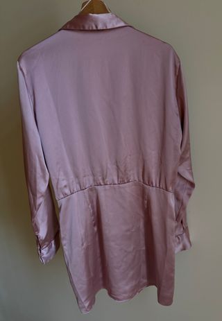 Vestido satén rosa Zara Talla L