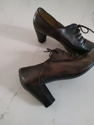 Zapatos Lottusse Marrones Cordones Tacón