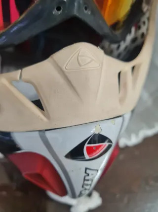 Casco Airoh Motocross Gafas Rojas