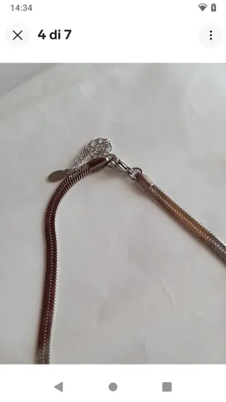 Z350 Collana Inox maglia piatta spinata 35 cm