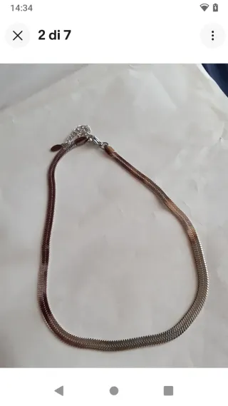 Z350 Collana Inox maglia piatta spinata 35 cm