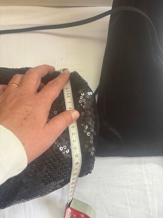 Borsetta paillettes e sciarpa velluto