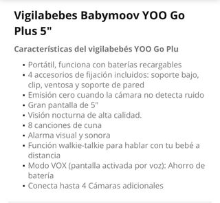 Babymoov Yoo Go Plus 5” Cámara Vigilabebés