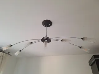 Lámpara de techo moderna plata y cristal