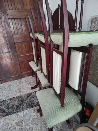 Comedor madera 6 sillas cristal