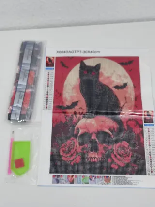 Kit Pintura Diamante Gato 30x40cm