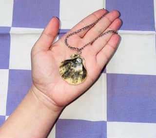 Collar Acero Inoxidable Concha Natural