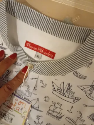 Camicia a maniche lunghe con navi tg 12 anni