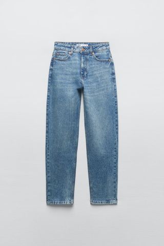 Jeans ZW Mom Fit Tiro Alto Rectos Zara Mujer